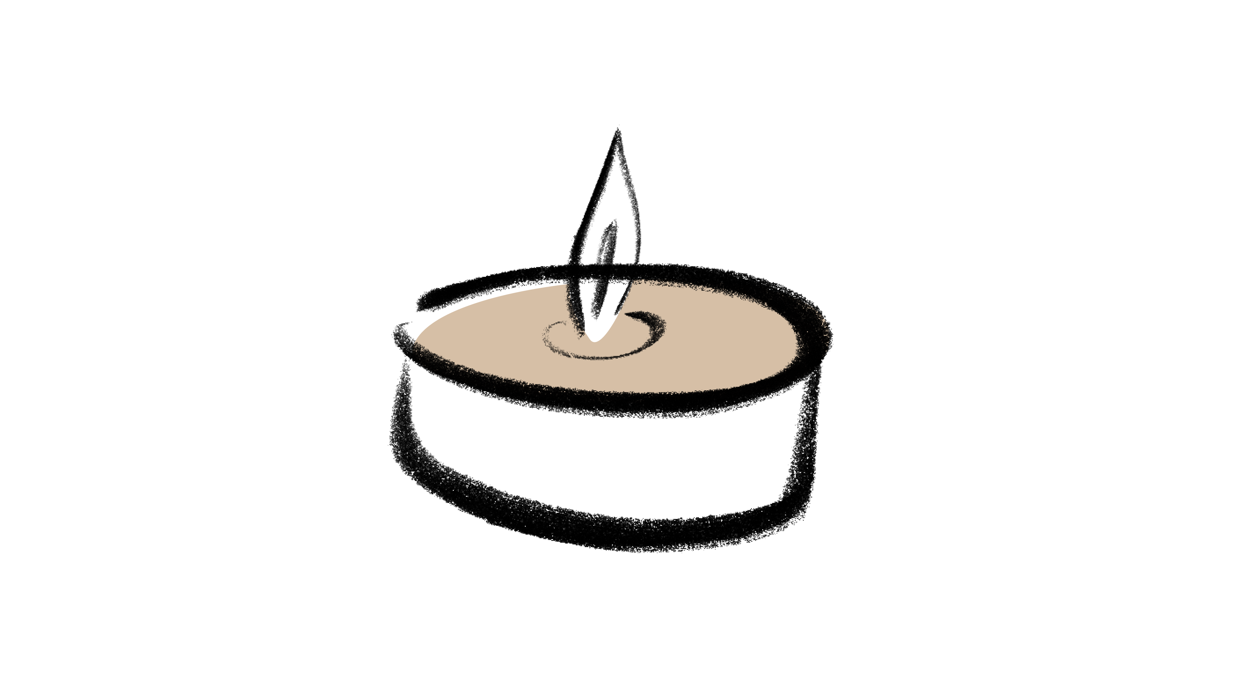 Kerze brennt und verflüssigt Wachs